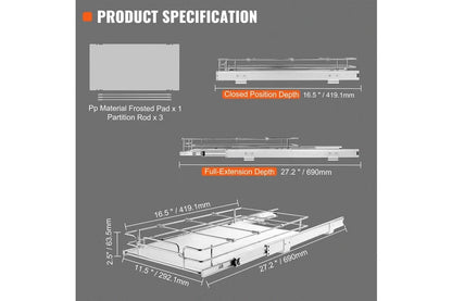 Pull Out Cabinet under Sink Organizer 11.5 X 16.5 Inch Wire Drawer Basket