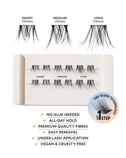 Soft & Wispy -Xtensions™ Self-Stick Lash Clusters