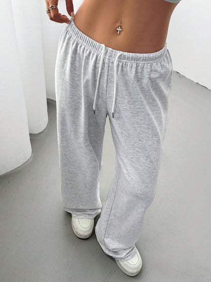 Ezwear Women'S Summer Simple Front Tie Loose Sweatpants, Casual Daily Wear