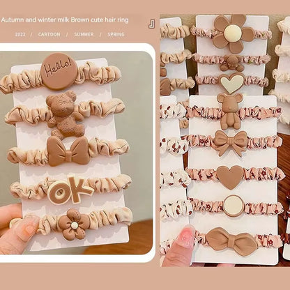 10 PCS Women'S Hair Ring Set Hair Accessories High Elasticity Leather Band Simple Temperament High Ponytail Durability New Style