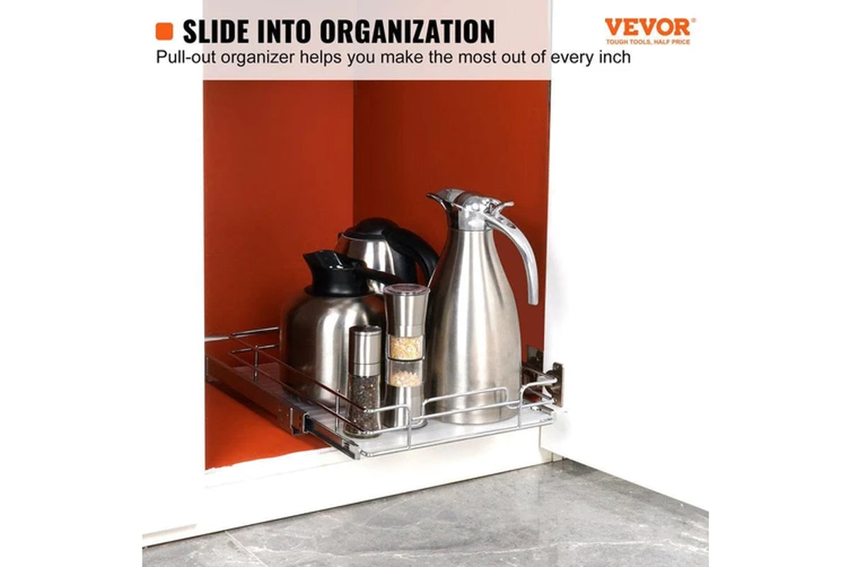 Pull Out Cabinet under Sink Organizer 11.5 X 16.5 Inch Wire Drawer Basket